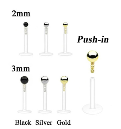 2pc ball top bioflex - ball, labret