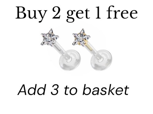 Star labret helix bar - , in