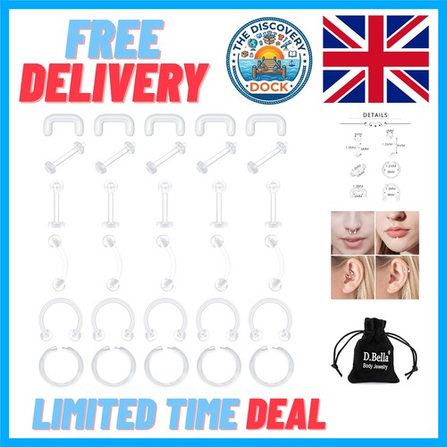 Unisex piece clear piercing - clear,