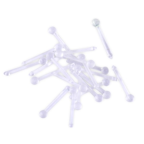 20x clear nose ear stud - 20x,