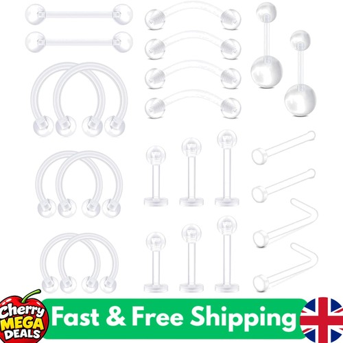 Elegant clear piercing - clear,