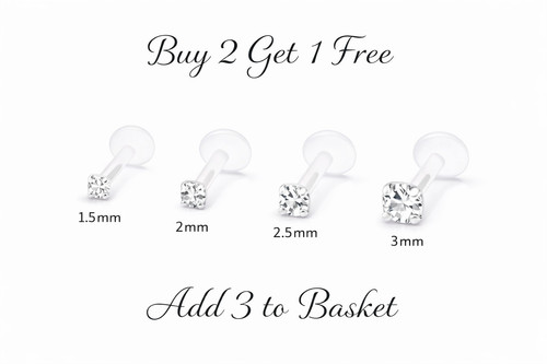 Crystal labret helix - , tragus